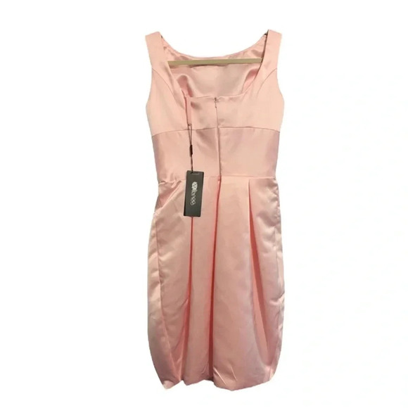 NWT Milanoo Pink Sleeveless Dress Satin Flower Waist Detail - Picture 3 of 8